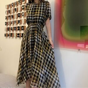 JUST Plaid Maxi Dress